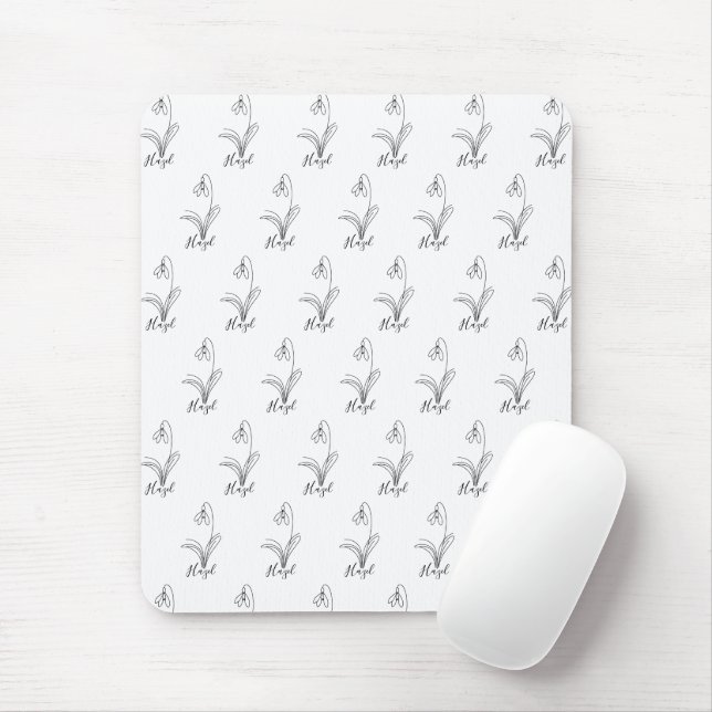 Personalized January snowdrop Birth Flower  Mouse Pad (With Mouse)