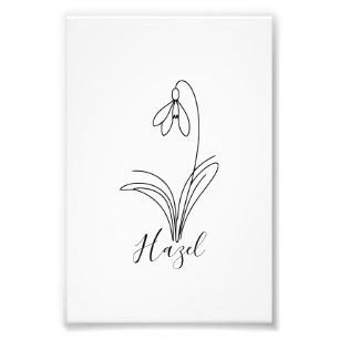 Personalized January snowdrop Birth Flower  Photo Print