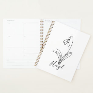 Personalized January snowdrop Birth Flower  Planner