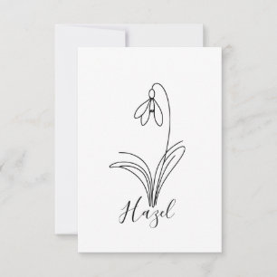 Personalized January snowdrop Birth Flower  Thank You Card