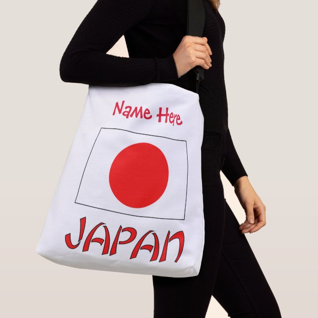 Personalized Japan Flag Heritage Crossbody Bag (Close Up)
