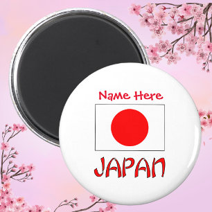 Personalized Japan Heritage Flag Round Magnet