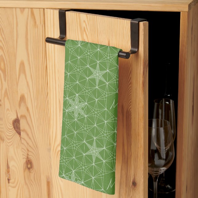 Personalized Japandi style Snowflake design Kitchen Towel (Thirds Fold)