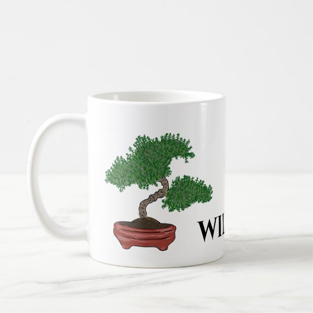 Personalized Japanese Bonsai Tree Coffee Mug (Left)