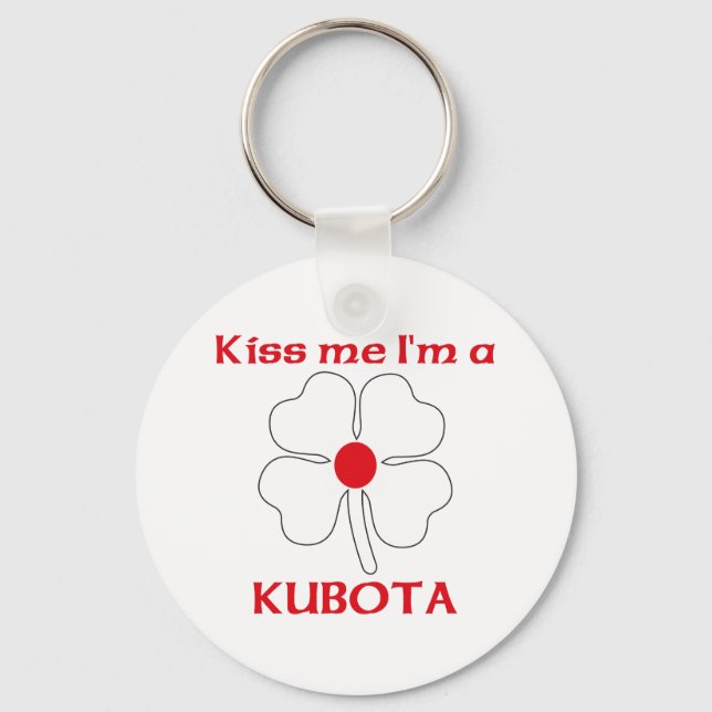 Personalized Japanese Kiss Me I'm Kubota Keychain (Front)