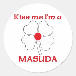 Personalized Japanese Kiss Me I'm Masuda Classic Round Sticker