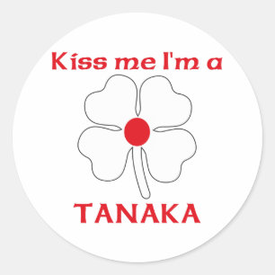Personalized Japanese Kiss Me I'm Tanaka Classic Round Sticker
