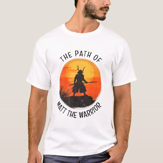 Personalized Japanese Martial Arts Samurai Warrior T-Shirt (Front)