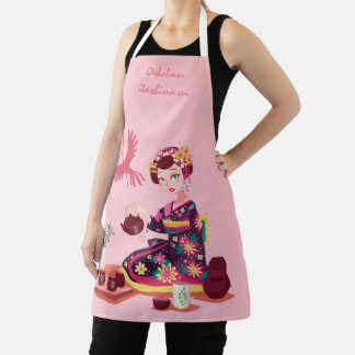 Personalized Japanese Tea Ceremony, Crane Apron