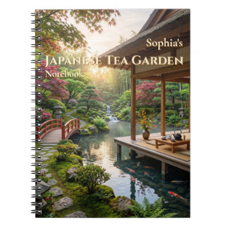 Personalized Japanese Tea Garden Spiral Notebook