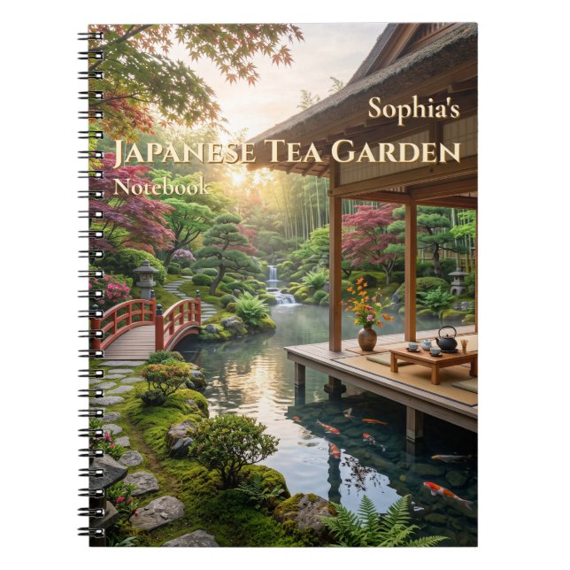Personalized Japanese Tea Garden Spiral Notebook (Front)