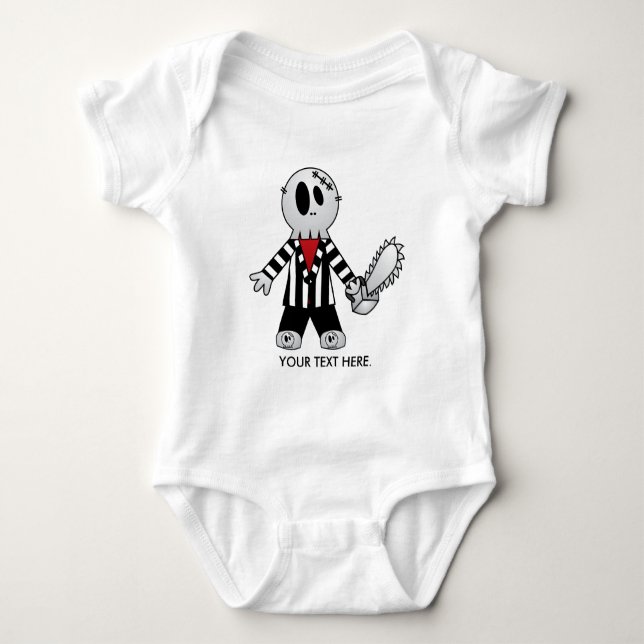 Personalized Jason with Chainsaw Baby Bodysuit (Front)