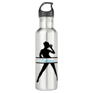 Personalized Jazz Dancer Silhouette Water Bottle