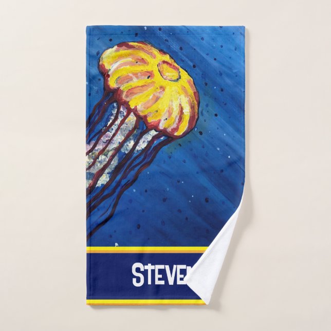 Personalized Jellyfish Bath Towel Set (Hand Towel)