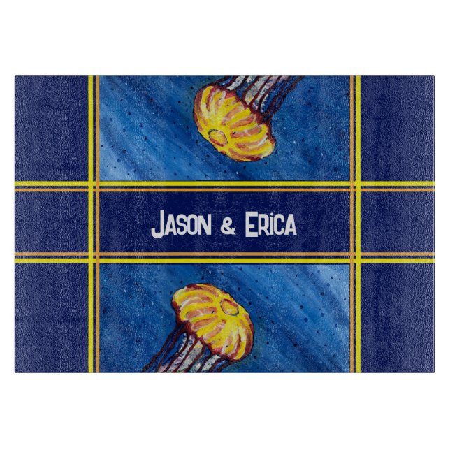 Personalized Jellyfish Cutting Board (Front)