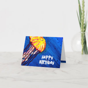 Personalized Jellyfish Happy Birthday Card