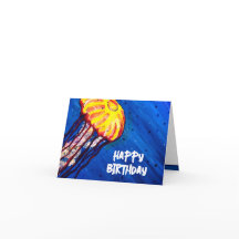 Personalized Jellyfish Happy Birthday Card