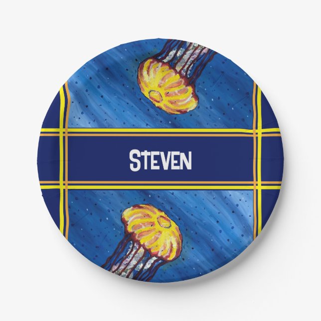 Personalized Jellyfish Paper Plate (Front)
