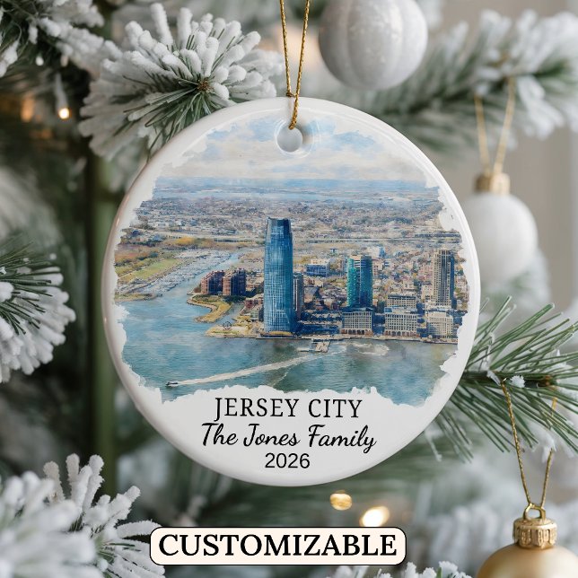 Personalized Jersey City, Custom New Jersey Ceramic Ornament (Creator Uploaded)