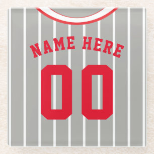 Personalized Jersey Coaster Pinstripe Baseball