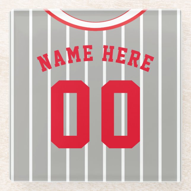 Personalized Jersey Coaster Pinstripe Baseball (Front)