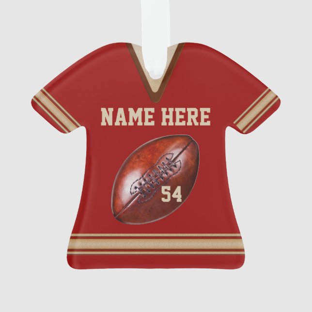 Personalized Jersey Football Ornaments (Back)