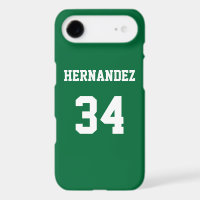 Personalized Jersey Name Number Green and White