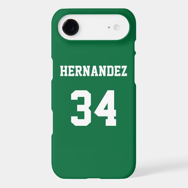 Personalized Jersey Name Number Green and White (Back)