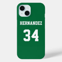 Personalized Jersey Name Number Green and White