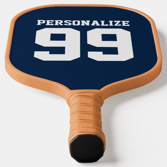 Personalized jersey number custom colour design pickleball paddle (Laydown)