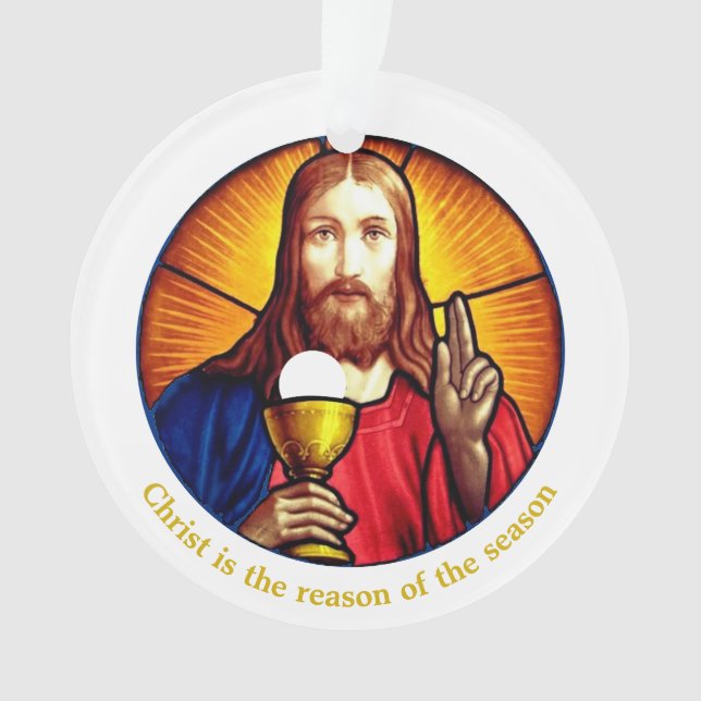 Personalized Jesus Image Ornament (Front)