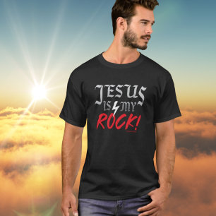 Personalized "Jesus is My Rock" Rock and Roll T-sh T-Shirt