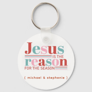 Personalized Jesus is the Reason for the Season Keychain