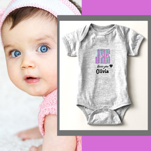 Personalized Jesus Loves You Olivia Baby Bodysuit