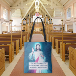 Personalized Jesus Sacred Heart Tote Bag