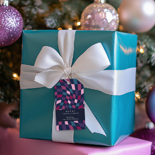 Personalized Jewel Elegant Chequered Christmas Gift Tags