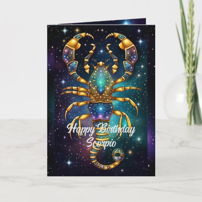 Personalized Jewel Galaxy Zodiac Scorpio Card (Front)