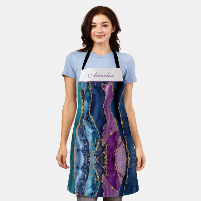 Personalized Jewel Tone Agate Apron (Worn)
