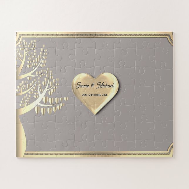 Personalized Jigsaw Puzzle Wedding Guest Book Idea (Horizontal)