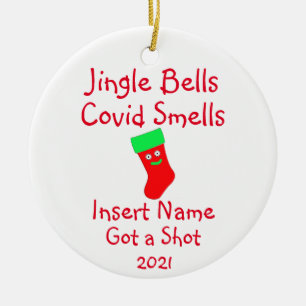 Personalized Jingle Bells, Covid-19 Smells Ceramic Ornament