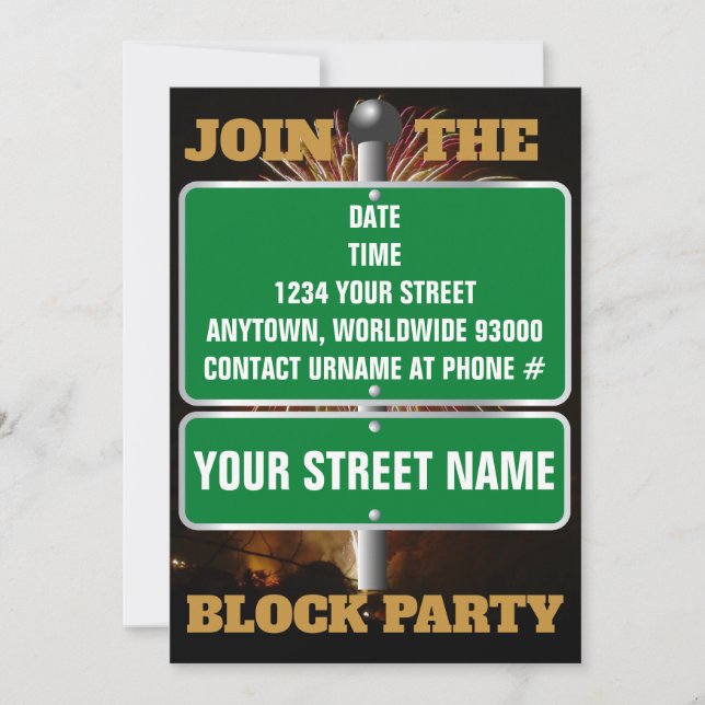Personalized Join the Block Party Invitations (Front)