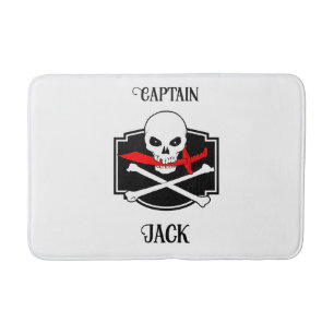 Personalized Jolly Roger (Cutlass) Bath Mat