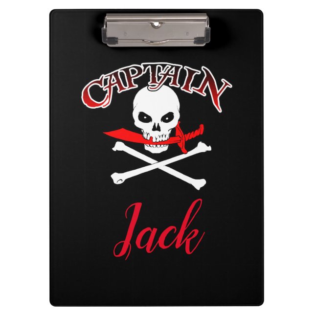 Personalized Jolly Roger (Cutlass)  Clipboard (Front)