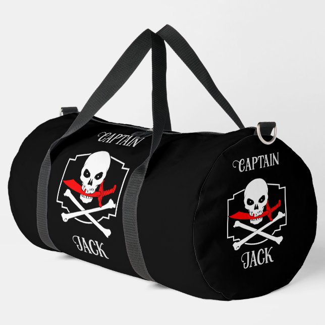 Personalized Jolly Roger (Cutlass)  Duffle Bag (Left Corner)