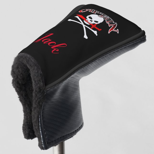 Personalized Jolly Roger (Cutlass) Golf Head Cover (3/4 Front)