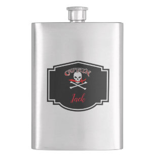 Personalized Jolly Roger (Cutlass)  Hip Flask