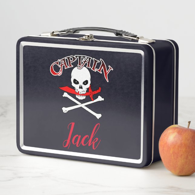 Personalized Jolly Roger (Cutlass) Metal Lunch Box (In Situ)