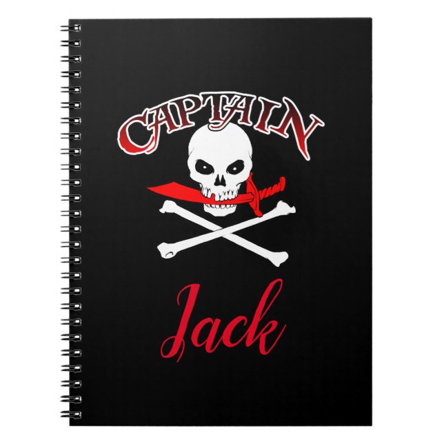 Personalized Jolly Roger (Cutlass) Notebook (Front)