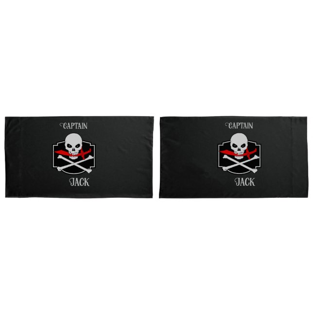 Personalized Jolly Roger (Cutlass)  Pillowcase (Front-Set)