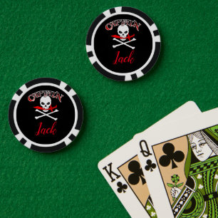 Personalized Jolly Roger (Cutlass) Poker Chips